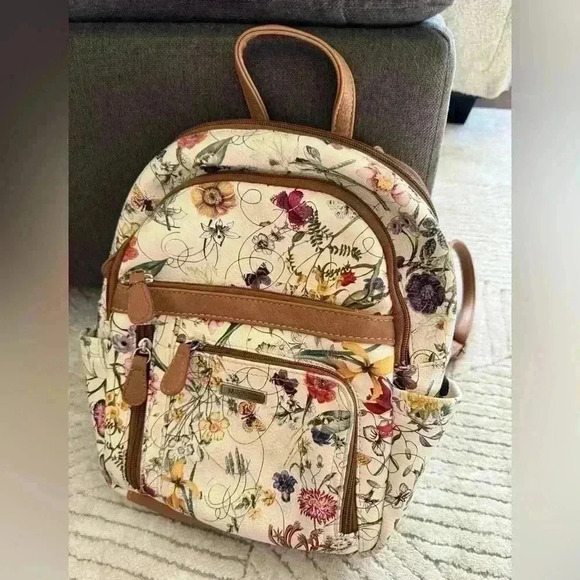 Multisak floral backpack purse. Small - Picture 1 of 9